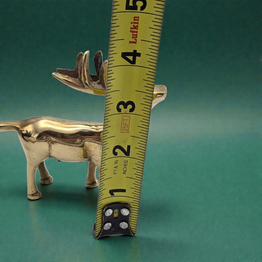 Vintage Leonard Solid Brass Deer/Stag Figurine Korea Mid Century Modern Decor - Picture 7 of 7